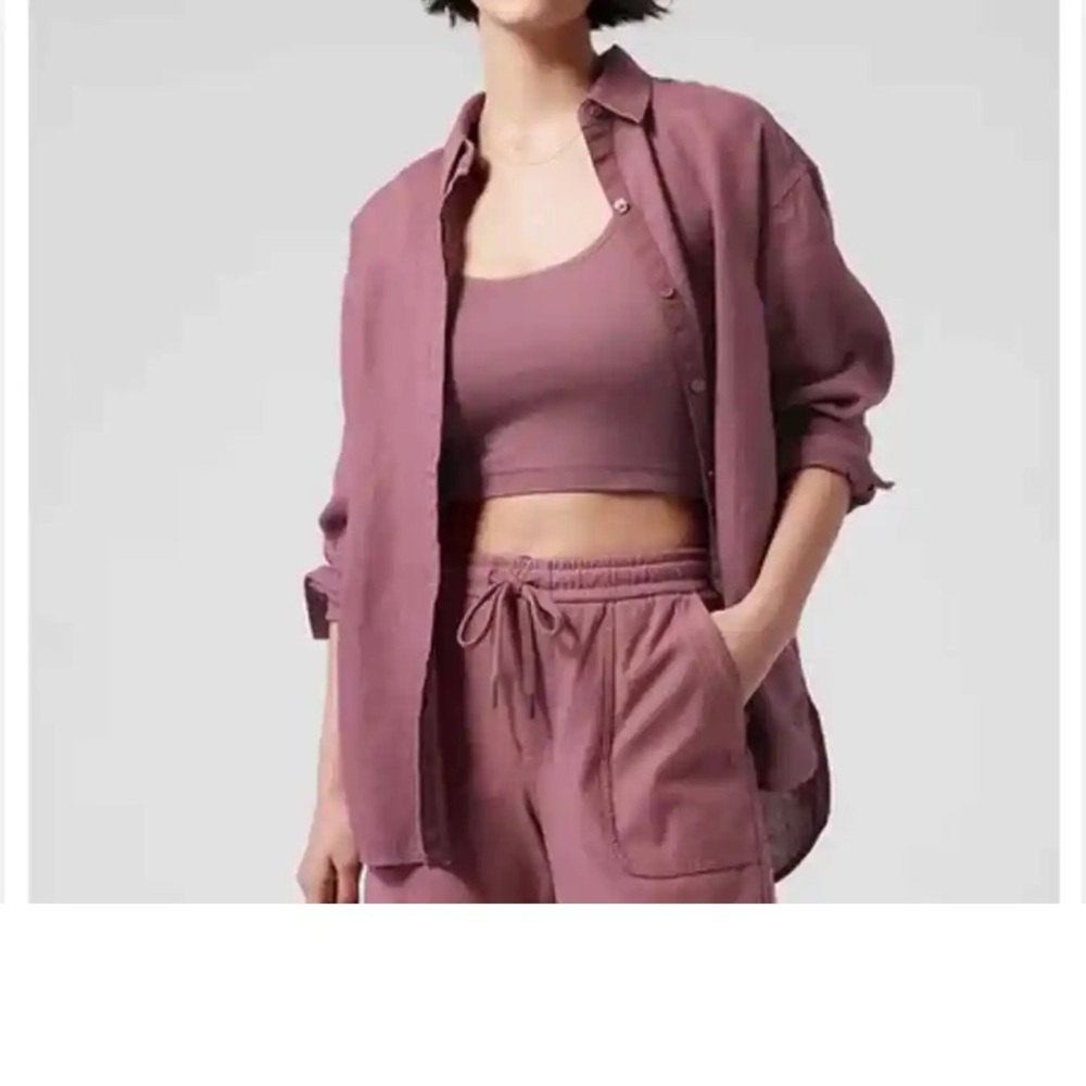 Athleta Dusty Rose Button Down Shirt